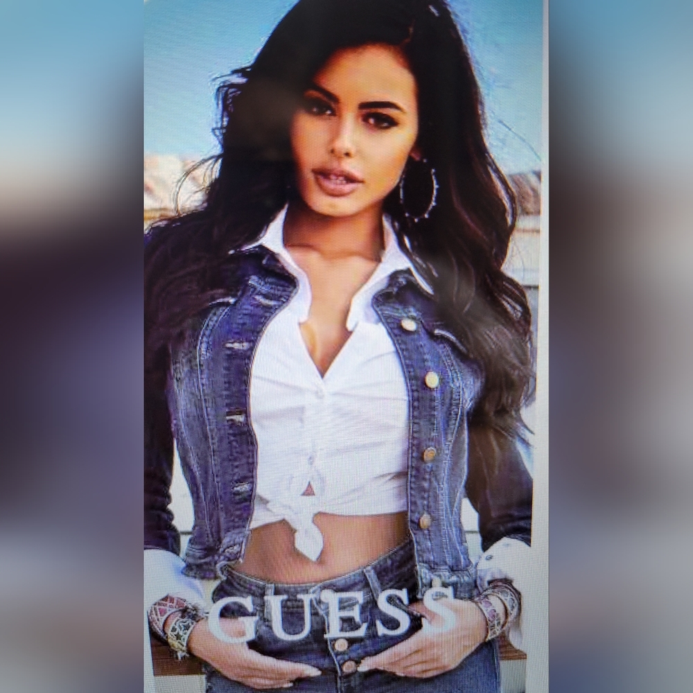Donating soon! Guess Jeans cropped jean jacket